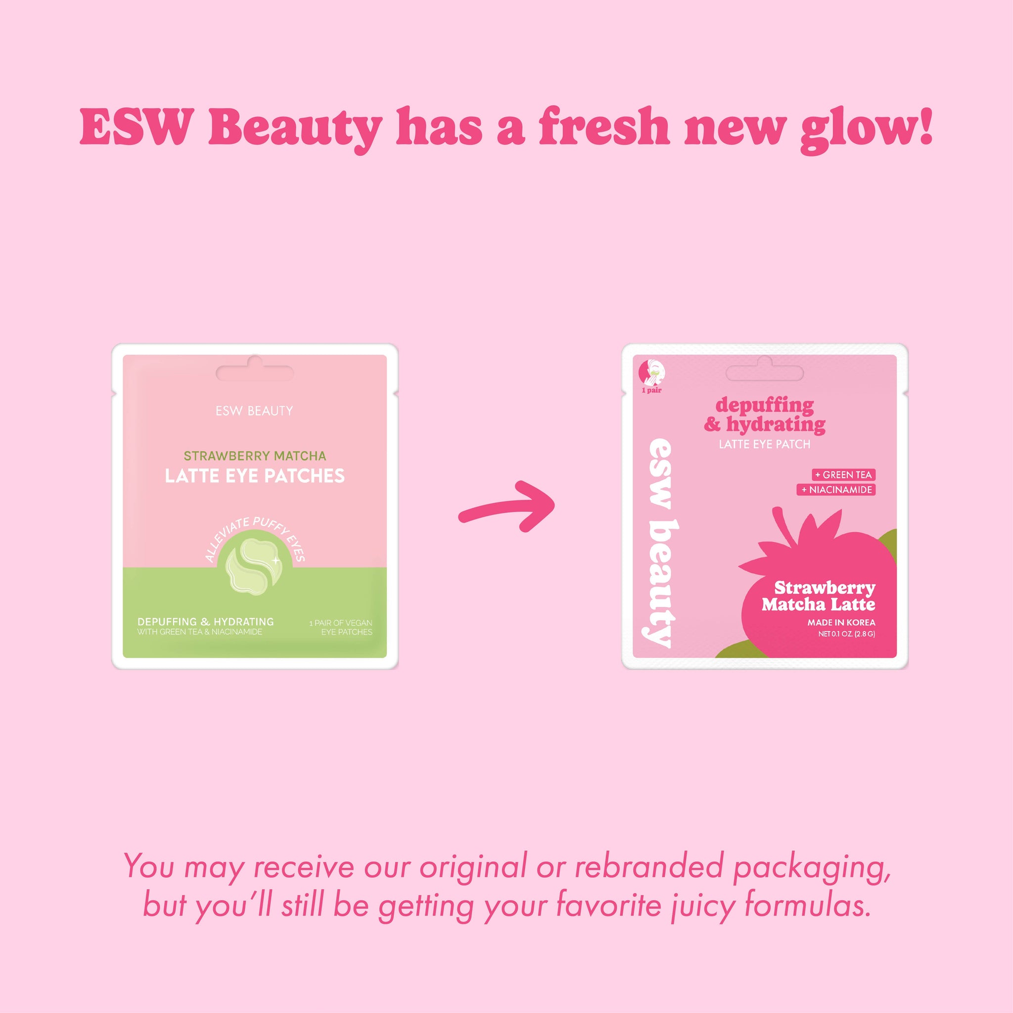 Strawberry Matcha Latte Depuffing & Hydrating Eye Patches